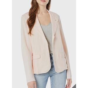MAJESTIC FILATURES Linen Cotton Open Front Blazer Shirt Jacket Pink Size 1 EUC
